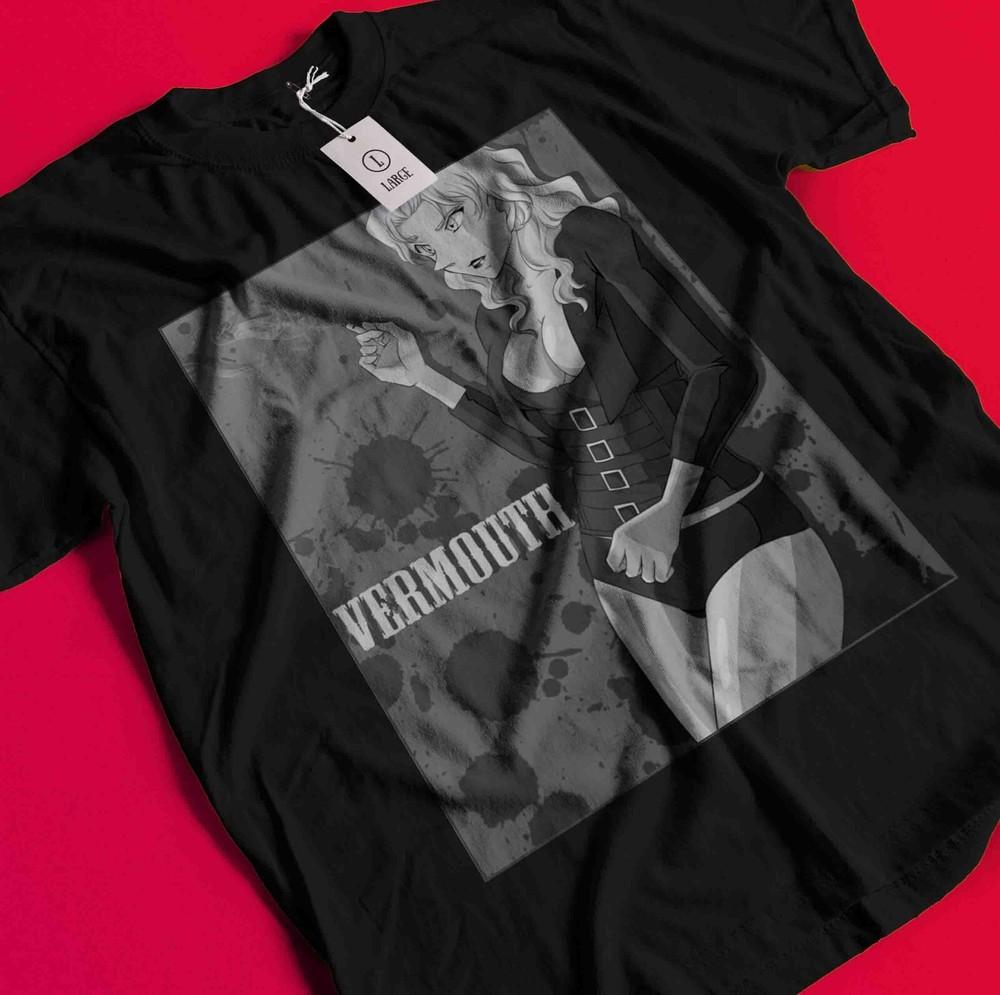 

Detective Conan T-Shirt Vermouth Shirt A Secret Makes A Woman Woman Tee Gin Ran BB1144 2XL