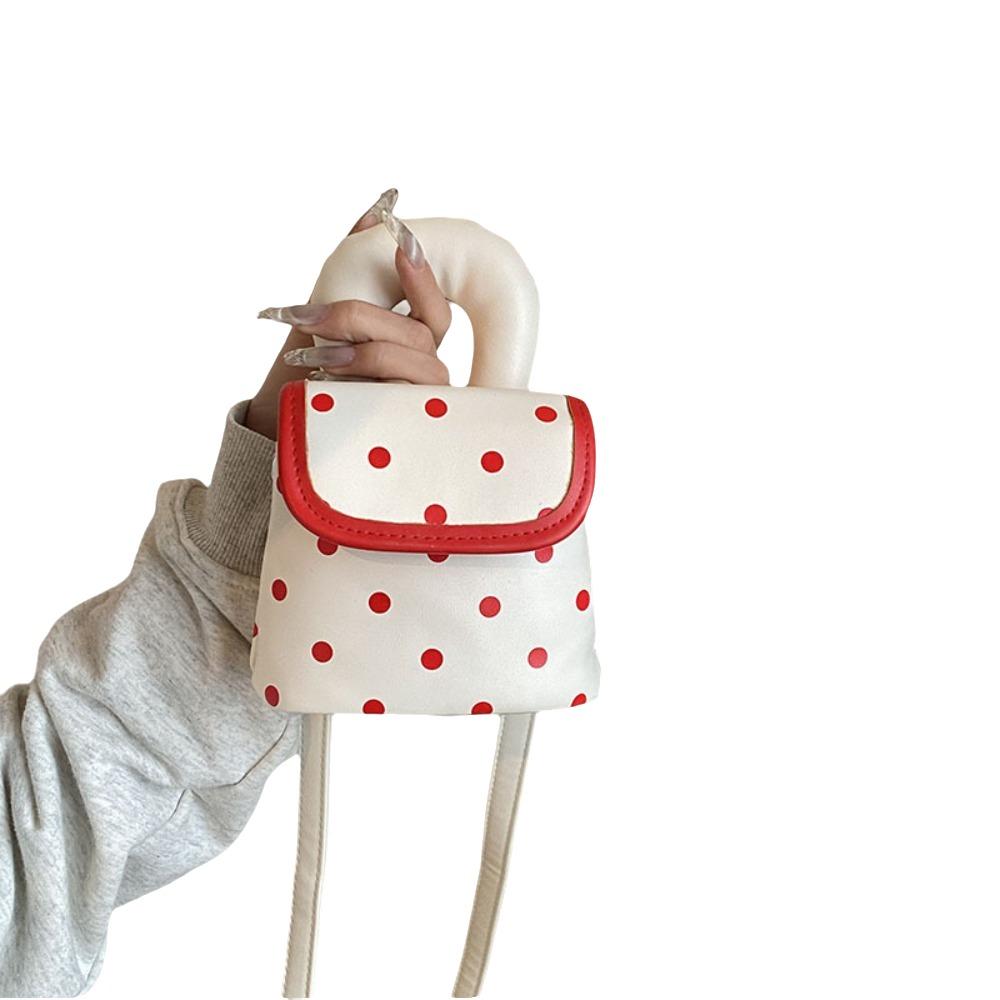 

Sweet Wave Point Shoulder Bag Cute Small Bucket Bag Casual Mini Lipstick Bag Woman белый