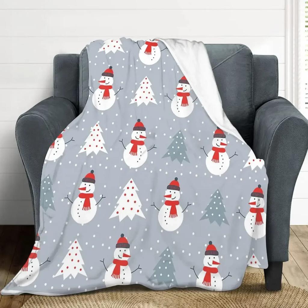 3D Print Merry Christmas Blanket Sofa Cover Throw Santa Claus Xmas New Year Blanket Fleece Warm Bed Blankets for Bedroom Couch