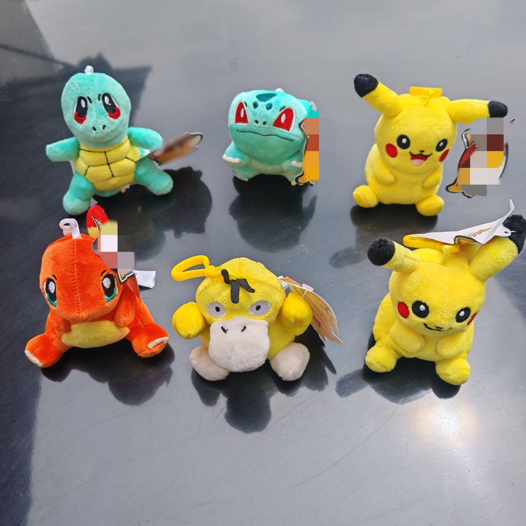 Squirtle Charmander Pikachus Bulbasaur Psyduck Plush Doll 12cm Pendant Stuffed Pendant Keychain Plush Gift Toy