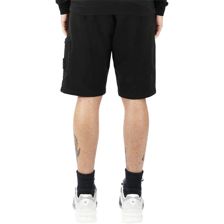 STONE ISLAND Klassisches Logo Einfarbige Sportliche Freizeitshorts Frühling Sommer Herrenshorts Schwarz 721564651-V0029
