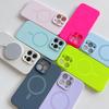 Original Liquid Silicone Matte Fluorescence For Magsafe Case For iPhone 15 14 13 Pro Max Wireless Charge Magnetic Soft Cover