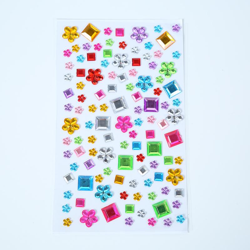 Children's 3D Crystal Gem Cartoon Stickers: Shiny Princess Rewards & Educational Stationery