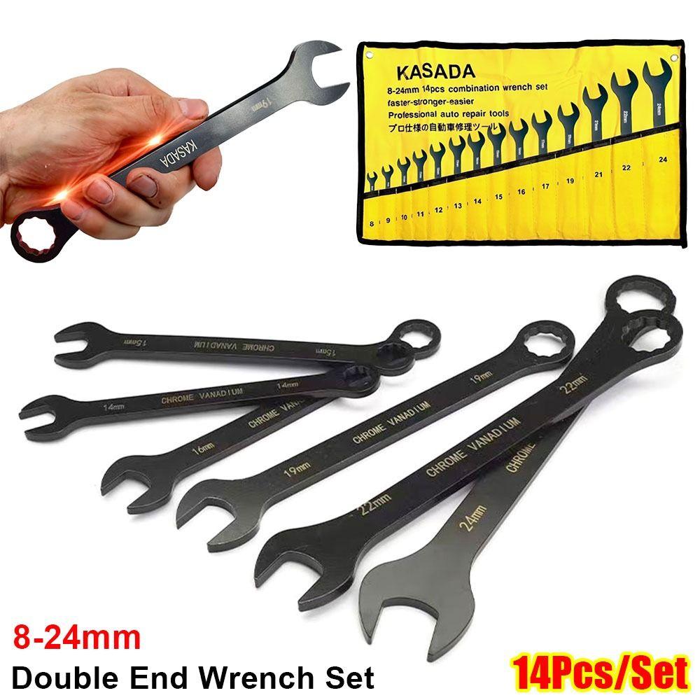 14Pcs/Set Multifunctional Double End Wrench Set Double Headed Spanners  Repair Automotive Mechanic