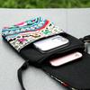 2025 New Ethnic Embroidered Canvas Crossbody Bag Embroidered Two-Layer Mobile Phone Bag Coin Purse