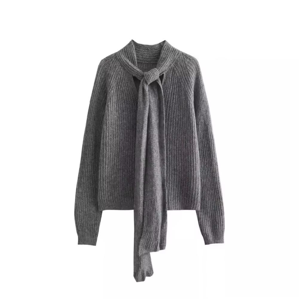 Autumn Women Fashion Pullovers Trend Knitting Butterfly Collar Slim Sweaters Woman England Style Female Sweater Top