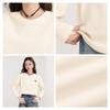 MJ STYLE Women's Cotton Long-Sleeve Cat Print T-Shirt
