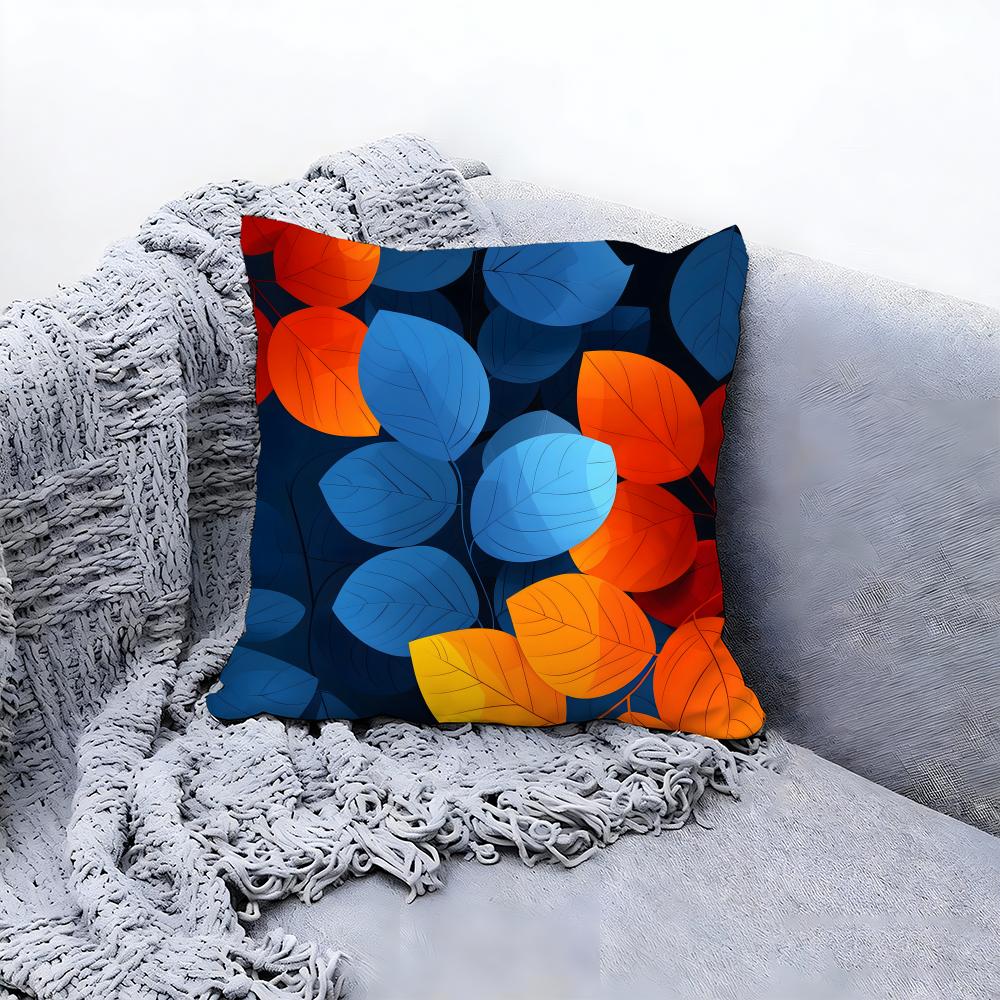 Natural Artistic Leaves Pattern Cushion Cover Premium Comfort Reversible Pillow Cove in One Design for Any Room  Car Interior