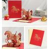 2026 Lunar New Year 3D Greeting Card with Golden Horse Design Includes Card and Envelope Symbolizing Good Fortune and Wealth