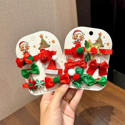 2024 Christmas Hair Clips for Girls - Festive Bow & Side Accessories for Kids