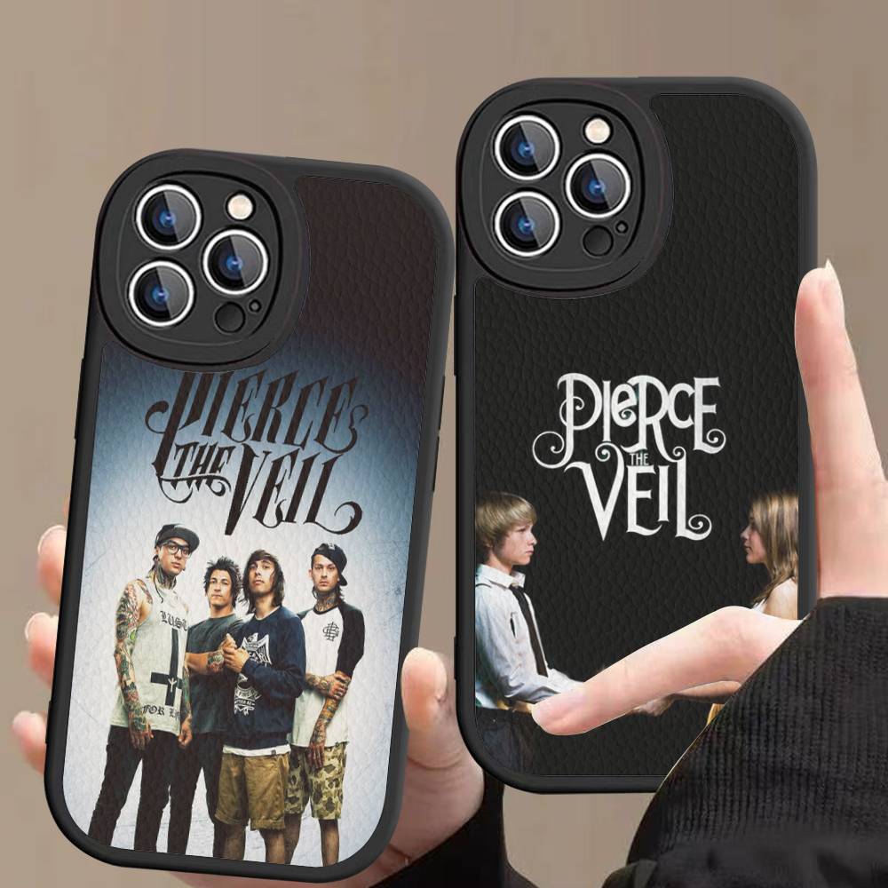 Custodia per Telefono P-Pierce The Veil Band per iPhone 16 15 14 13 12 11 Pro Max Plus Copertura in Pelle Antiurto