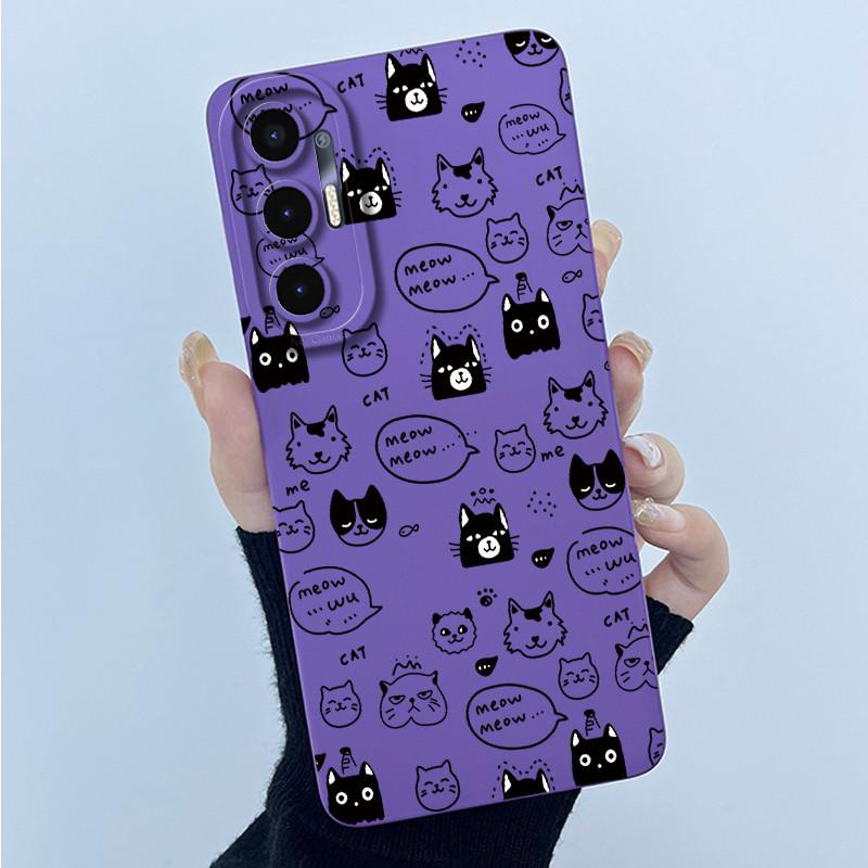 For Tecno Pova 3 Case LF7n Lovely Cartoon Cat Cover Matte Shockproof Soft Silicone Phone Case For Tecno Pova 3 Pova3 Funda 6.9''