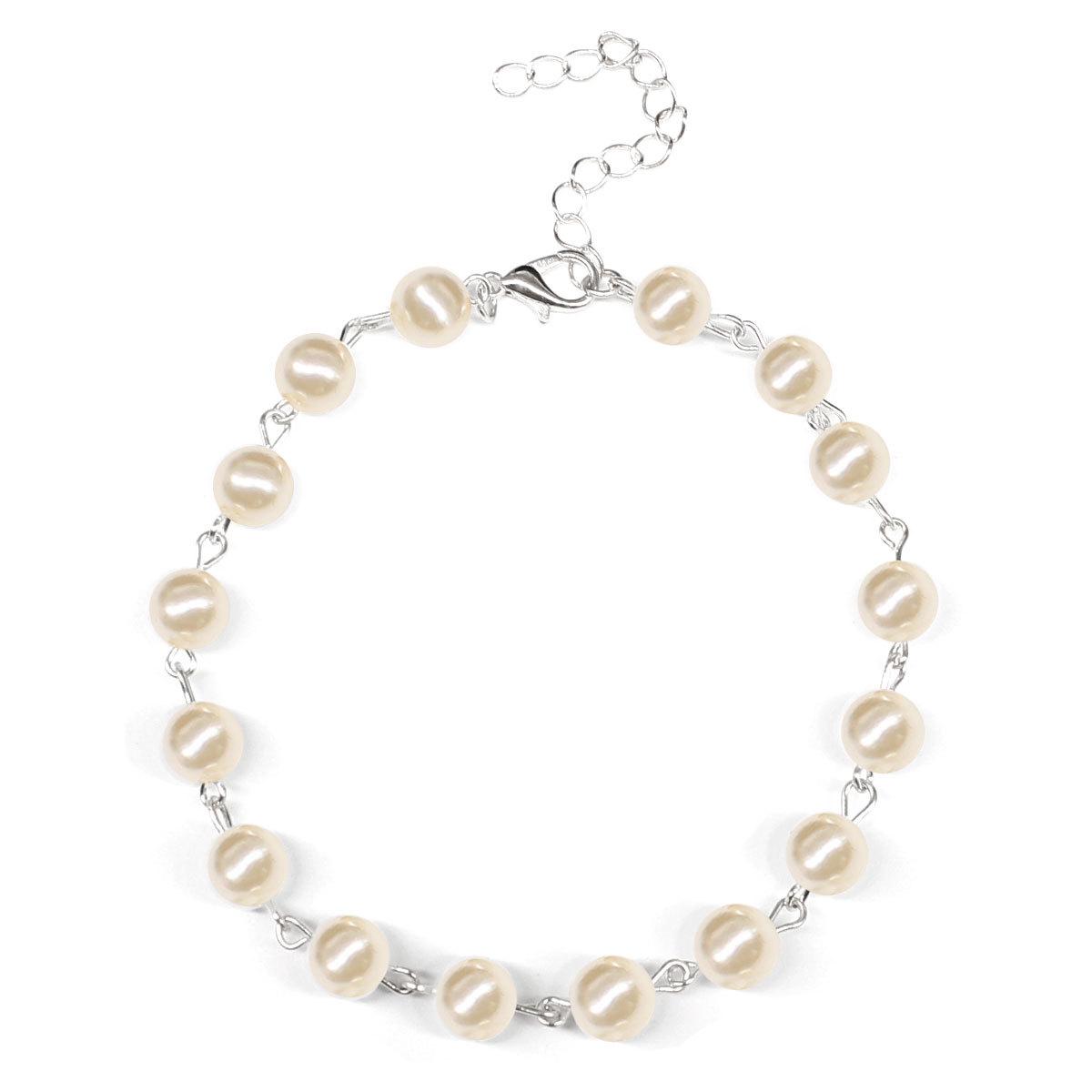 

Fashion street photography all-handmade pearl anklets, personalized versatile beach feet срібний