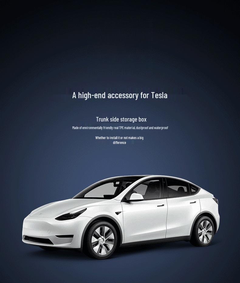 Se potrivește Tesla Model Y/3 Refresh Cutie de depozitare laterală portbagaj & Accesorii buzunar lateral.