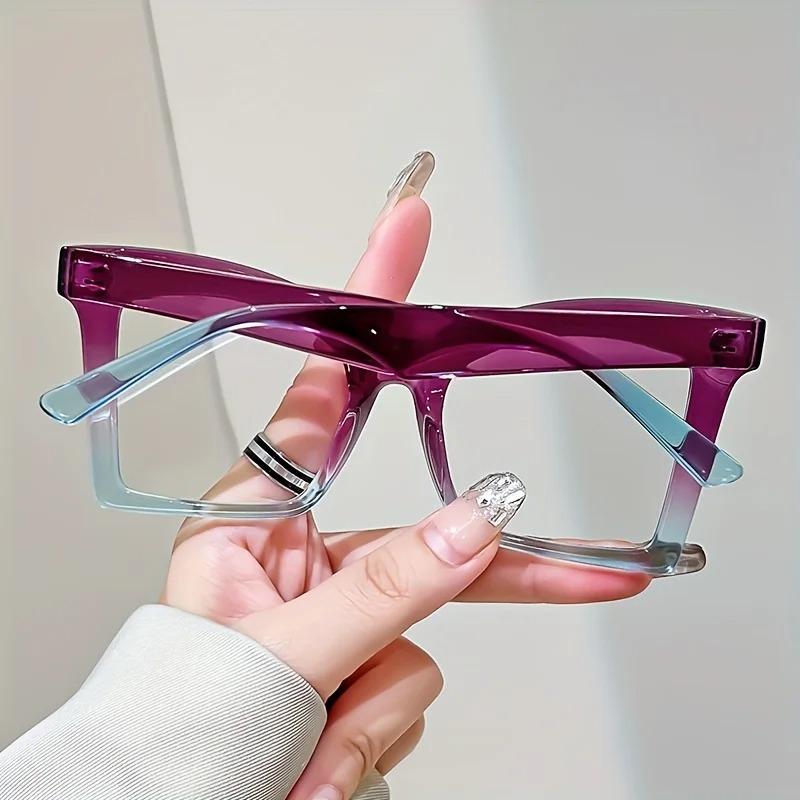 Y2k Oversized Frame Reading Glasses Women Leopard Print Blocking Blue Light Presbyopic Spectacles Eyeglasses Clear Lens