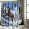 Stylish Deer Shower Curtain - Artistic Print for Bathroom Décor - Durable and Waterproof Home Textile