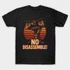 Asian Size Men Black Print T-shirt No Disassemble Johnny Five Retro Vintage No-Cut Heat Transfer Print Cotton Tshirt