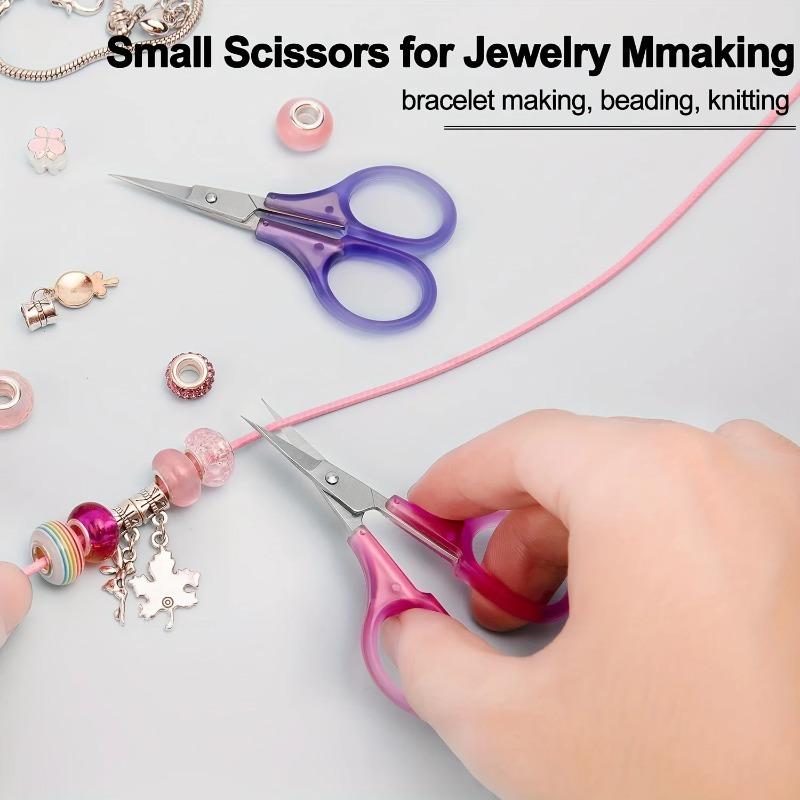 Compact Precision Craft Scissors Sharp Stainless Steel Blades with Protective Cap, Scrapbooking & DIY Apparel Sewing Supplies