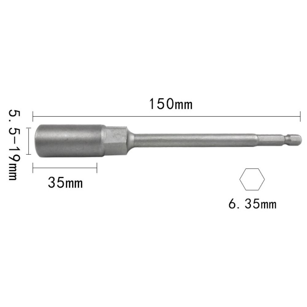 150mm Wrench Extension Sleeve Lengthen Hexagon Nut Driver Socket Wrench  For Electric Screwdriver