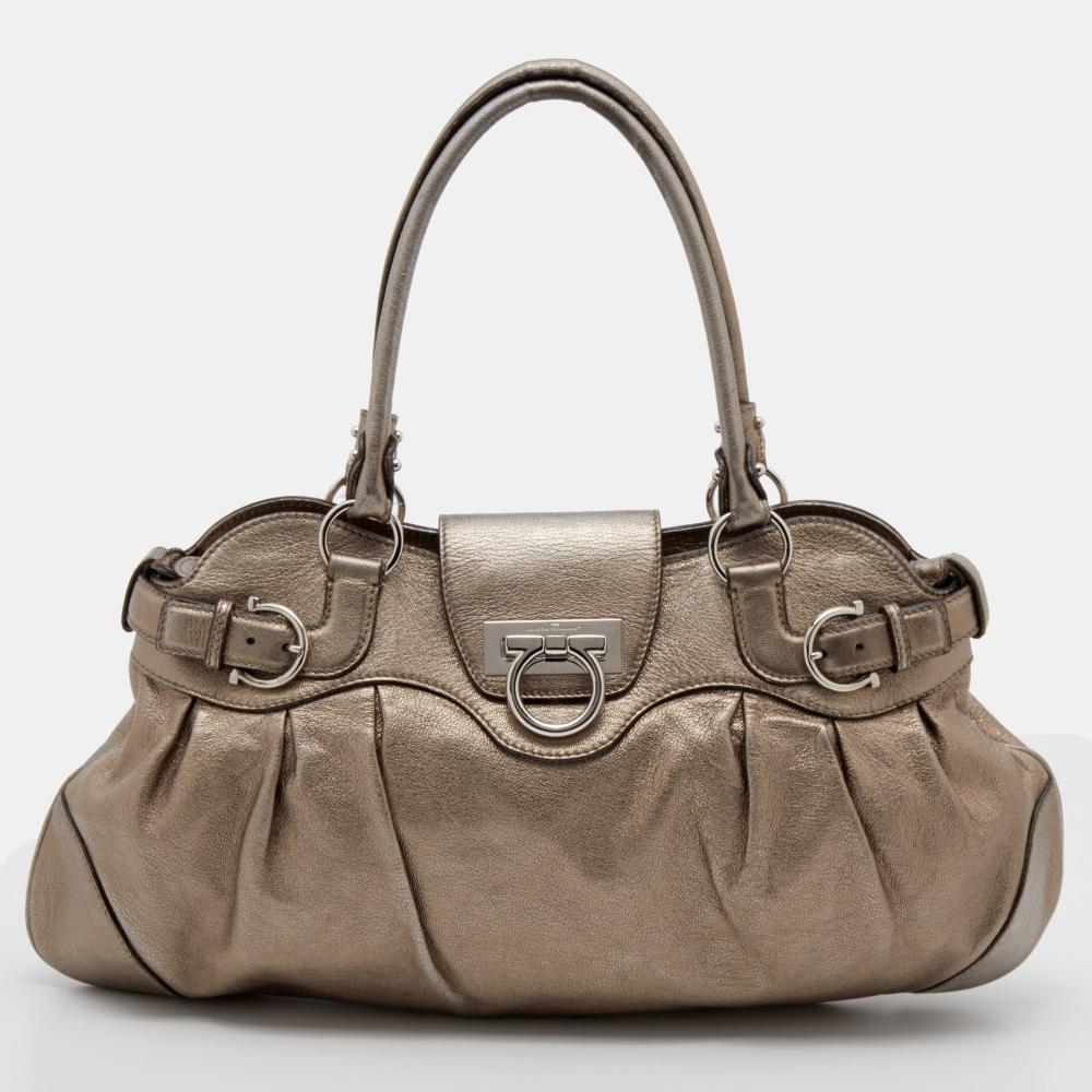 

Кожаная сумка через плечо Marisa Salvatore Ferragamo золотистого цвета золотистый