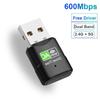 600Mbps USB WiFi Adapter Dual Band 2.4G 5Ghz 802.11AC Wireless Network Card Free Driver USB WI FI Dongle Antenna Wifi Receiver For PC  Computer