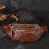 Men's Chest Bag, Crossbody Bag, Trendy Brand Waist Bag, Retro Top Layer Cowhide Motorcycle, Outdoor Motorcycle Riding, Small Size for Women