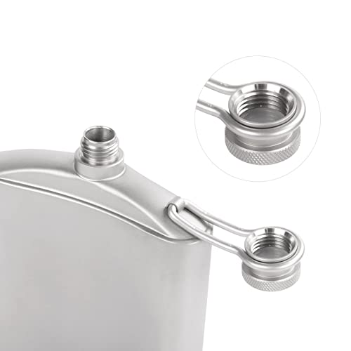 SILVERANT Czysty Tytan Buteleczka Kształt U, 220ml, Outdoorowa Piersiówka z Lejkiem i Pokrowcem, Idealna na Whisky, Przenośna i Lekka