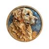 Round Metal Aluminum Sign Faux Embossing Wreath Sign Living Room Decoration Mothers Day Gifts French Bulldog Themed Decoration