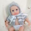 6 Inch Pure Solid Silicone Mini Reborn Dolls LouLou Soft Touch Elastic Stretchable Simulation Girl Doll Real Life Awake Palm Newborn Dolls for Kids 3+