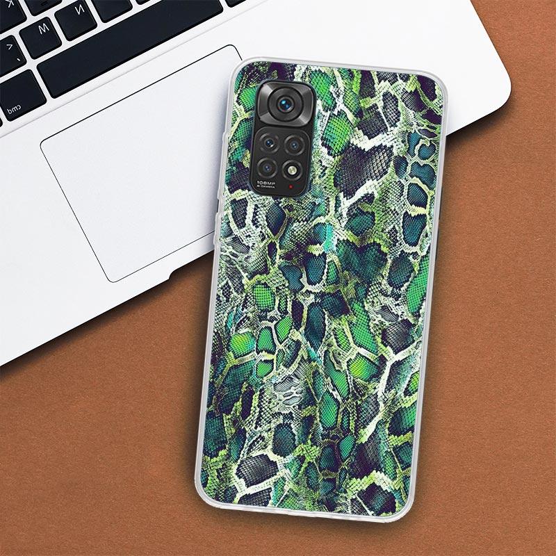 Pink Snake Skin Printing Drawing Phone Case For Xiaomi Redmi Note 14 13 12 12S 11 Pro Plus 11S 10 10S 11T 11E Soft Transparent S