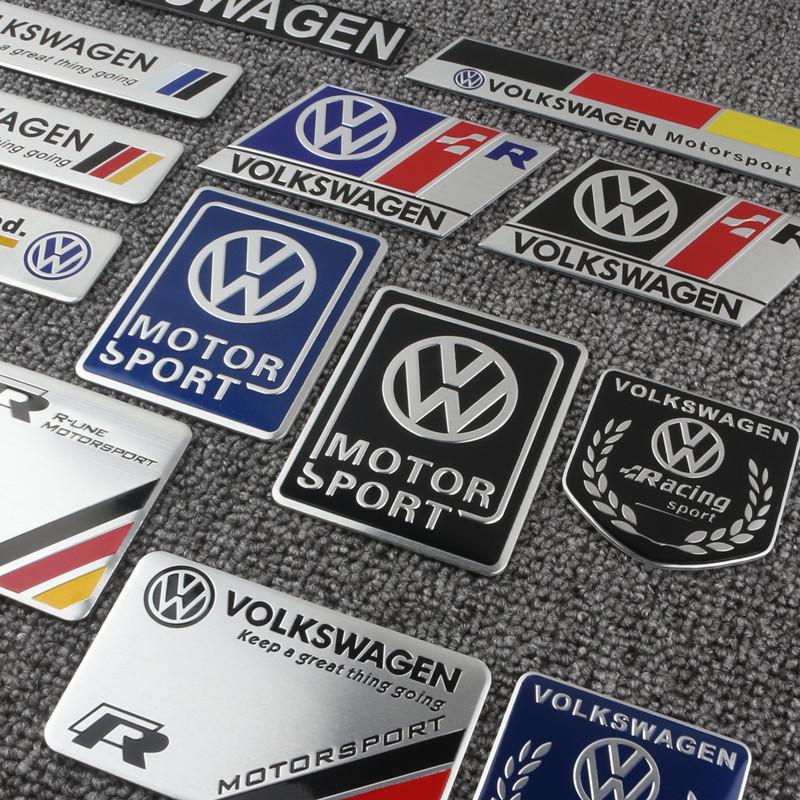 LMN1 Emblems Volkswagen Series Aluminum Badge Car Body Stickers Decals For VW GTI Polo Golf Passat Tiguan Arteon Touareg Taigo Caddy