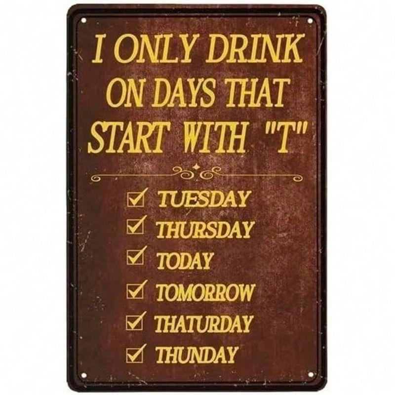 

Funny Dri Vintage Metal Poster for Bar Wall Decor