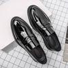 Men's Patent Leather Slip-On Loafers: Casual Thick Sole, Perfect for Photography & Weddings.