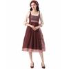 Halloween Floral Print Fake Two-Piece Dress Women Stage Performance Garden Style