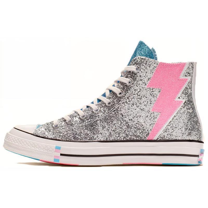 

Converse 1970s Pride High Top Glitter Sequined Unisex High-Top Canvas Shoes Gray 40