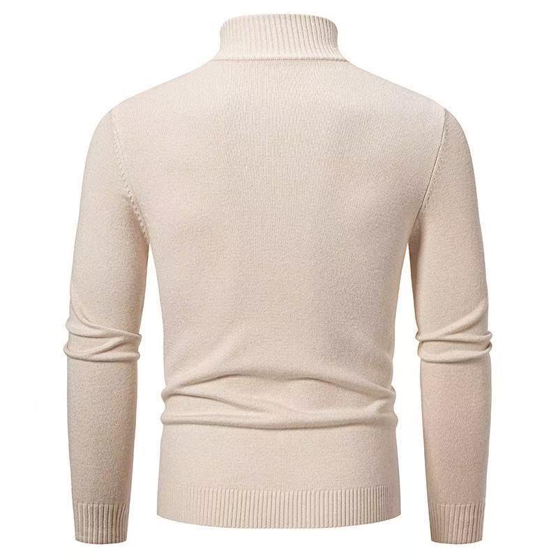 Męski sweter dzianinowy z zamkiem i półgolfem na wiosnę i jesień