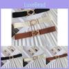 Elegant Korean Style Women's Metal Buckle Belt With Elastic Slimming Waist Design For Dresses