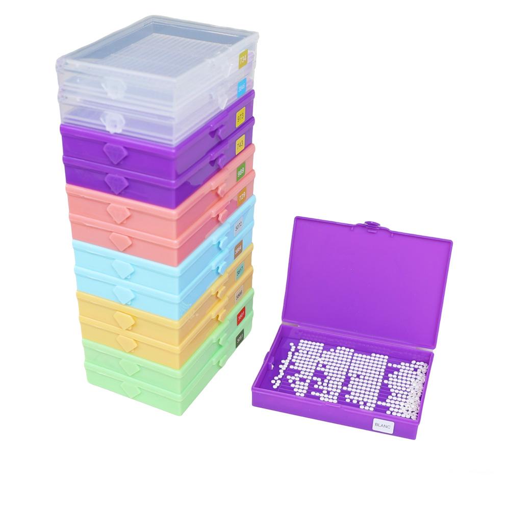 Macaroon Diamond Painting Storage Box Diamond Painting Tray With Lids For Diamond Art Accessories Tools,Beads Drills Containers