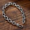 Real Solid S925 Silver New Six-Character Mantra Bracelet Men Women Retro Trend Jewelry Gift