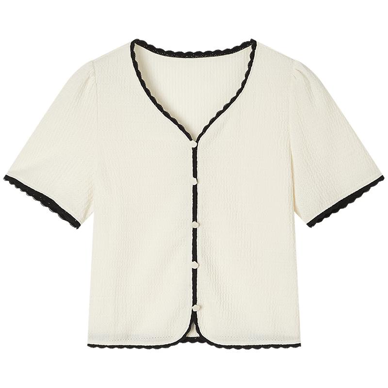 EICHITOO Color Block Loose Fit Short Sleeve Knit Top