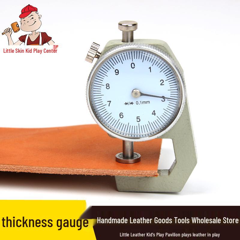 

Leather Thickness Gauge: Mechanical Flat Head Measuring Tool for DIY Leather Goods