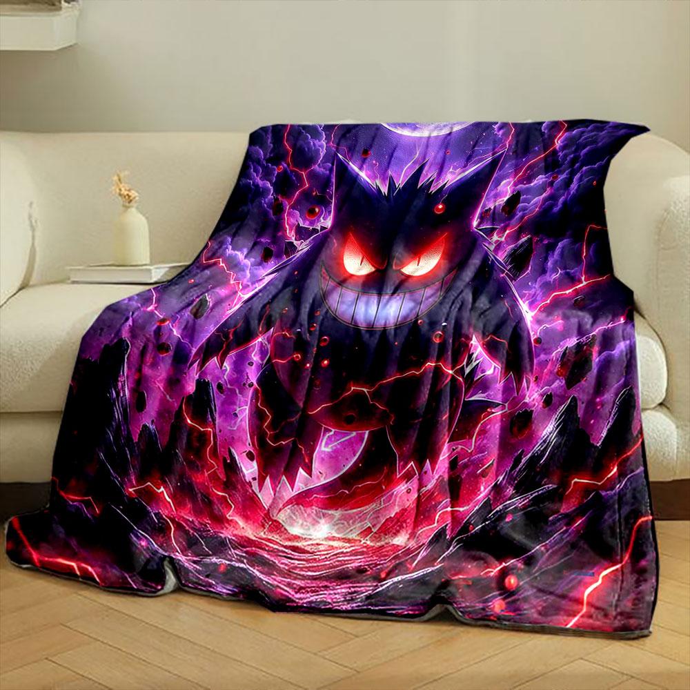 A glowing, eerie figure with vivid red and purple lightning effects. for all seasons blanket lunch break throw gift