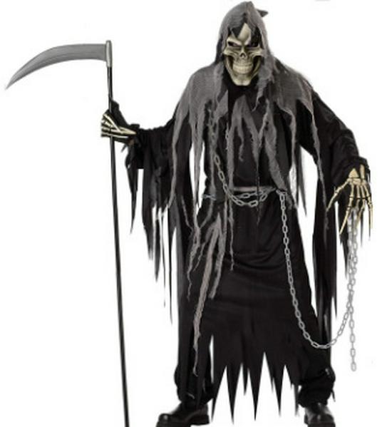 Взрослый костюм зловещего жнеца на Хэллоуин One Size gray