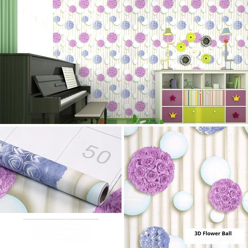 Selvklebende Tapet Pastoralt Blomstermønster Selvklebende Tapet Soverom Stue Møbler Renovering Vanntett og Fuktsikker 10 Meter