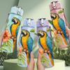 1PC Colorful Parrot Tropical Bird 750ml Color Plastic Sports Water Bottle Leakproof Flip Straw Lid Suitable for Sports Office Home Use