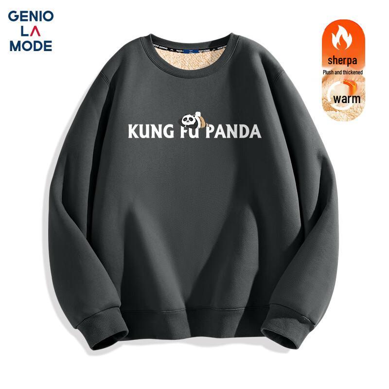 

GENIOLAMODE Мужской плюшевый флисовый свитшот с Кунг-фу Пандой L