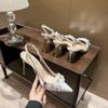 2024 New White Wedding Shoes European And American Bride Shoes High-Heeled Women With Pointed Single-Shoe Women