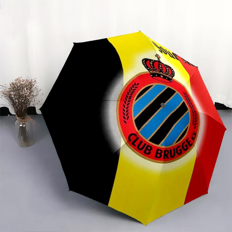 1 PC Automatic Folding Umbrella - Club Brugge KV Custom Name Pattern, Portable & Foldable Design with 8 Ribs, Christmas Birthday Gifts