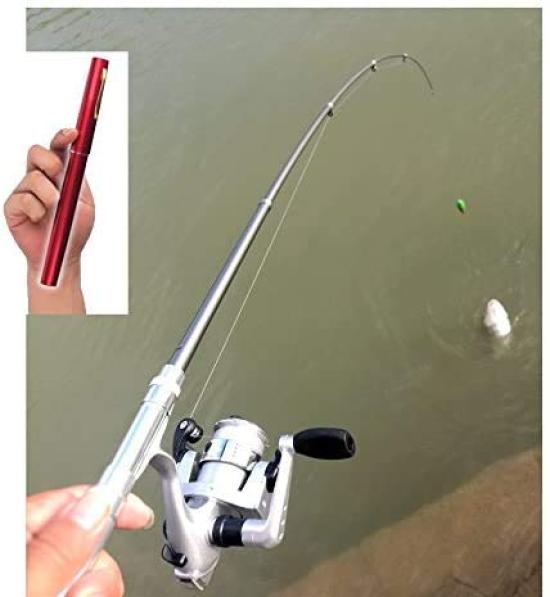 Fishing rod spinning reel set and compact pocket fishing 21cm set of qb300079a33n0 [Orld Gear] Pen-shaped & "Tetold B2" <Lightweight rod/closed