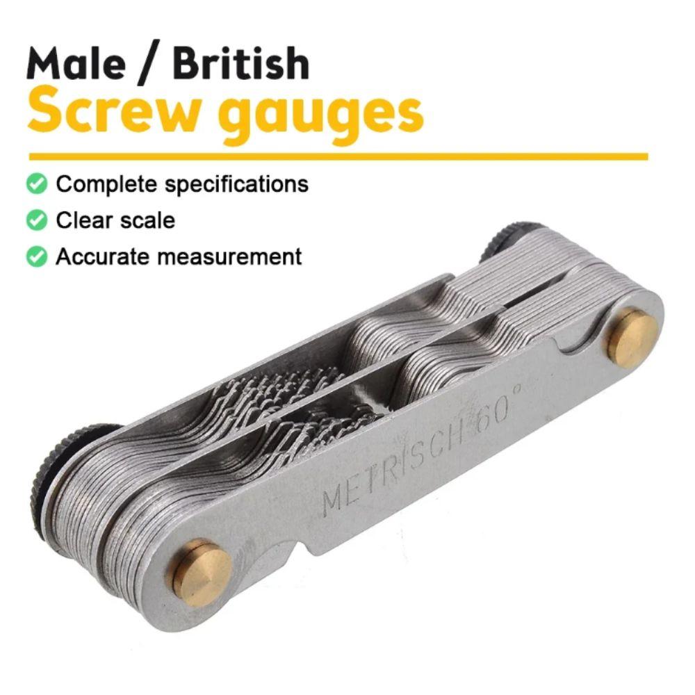 60 Degree Thread Pitch Gauge Metric Imperial Measuring Tool  Industrial Measurement